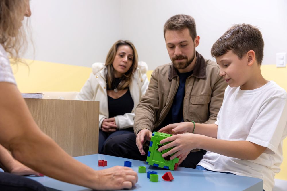 Atendimento com a família na unidade Blumenau